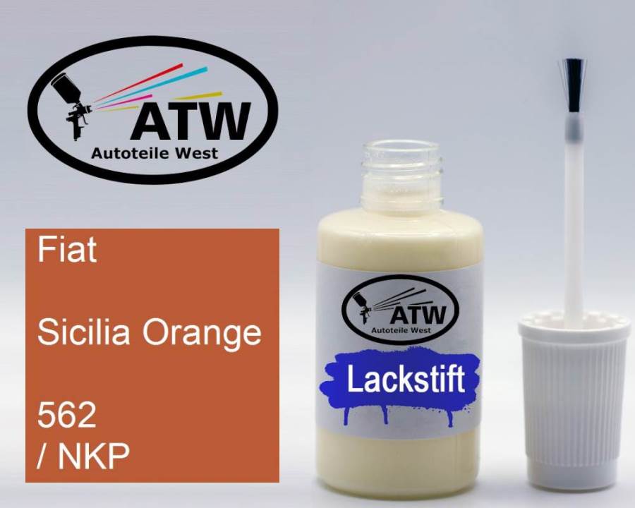 Fiat, Sicilia Orange, 562 / NKP: 20ml Lackstift, von ATW Autoteile West.